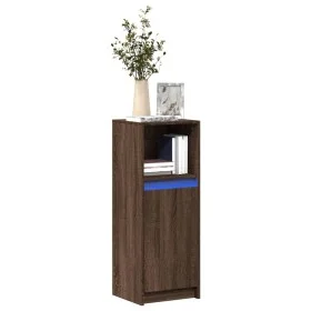 Aparador con LED madera ingeniería marrón roble 38x34x100 cm by , Sideboards - Ref: Foro24-852172, Price: 55,49 €, Discount: %