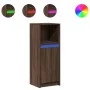 Aparador con LED madera ingeniería marrón roble 38x34x100 cm by , Sideboards - Ref: Foro24-852172, Price: 55,49 €, Discount: %