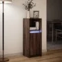 Aparador con LED madera ingeniería marrón roble 38x34x100 cm by , Sideboards - Ref: Foro24-852172, Price: 55,49 €, Discount: %