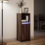 Aparador con LED madera ingeniería marrón roble 38x34x100 cm by , Sideboards - Ref: Foro24-852172, Price: 56,63 €, Discount: %