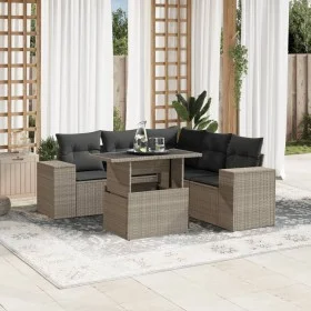 Set de sofás de jardín 6 pzas y cojines ratán sintético gris by , Garden sets - Ref: Foro24-3269162, Price: 492,13 €, Discoun...