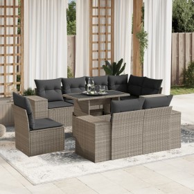 Gartenmöbel-Set 9-teilig mit Kissen aus hellem grauem Kunst-Rattan. von , Gartensets - Ref: Foro24-3269302, Preis: 737,97 €, ...