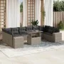 Set de sofás de jardín 11 pzas y cojines ratán sintético gris by , Garden sets - Ref: Foro24-3269412, Price: 869,66 €, Discou...