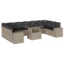 Set de sofás de jardín 11 pzas y cojines ratán sintético gris by , Garden sets - Ref: Foro24-3269412, Price: 885,19 €, Discou...
