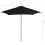 Sombrilla de jardín con palo de madera negra 270 cm de vidaXL, Sombrillas - Ref: Foro24-313762, Precio: 68,91 €, Descuento: %