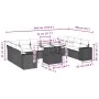 Set de sofás de jardín 11 pzas y cojines ratán sintético gris by , Garden sets - Ref: Foro24-3269412, Price: 869,66 €, Discou...