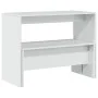 Mesa y bancos de comedor 3 pzas madera ingeniería blanco brillo de , muebles para cocinas y comedores - Ref: Foro24-855534, P...