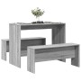 Mesa y bancos de comedor 3 piezas madera ingeniería gris Sonoma by , Furniture sets for kitchens and dining rooms - Ref: Foro...