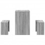 Mesa y bancos de comedor 3 piezas madera ingeniería gris Sonoma by , Furniture sets for kitchens and dining rooms - Ref: Foro...