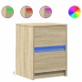 Nachttisch mit LED-Lichtern aus Eichenholz in Sonoma-Eiche-Optik. von , Nachttische - Ref: Foro24-852037, Preis: 50,98 €, Rab...