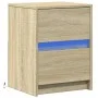Mesita de noche con luces LED madera de ingeniería roble Sonoma by , Nightstands - Ref: Foro24-852037, Price: 50,28 €, Discou...