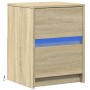 Nachttisch mit LED-Lichtern aus Eichenholz in Sonoma-Eiche-Optik. von , Nachttische - Ref: Foro24-852037, Preis: 50,98 €, Rab...