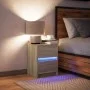 Mesita de noche con luces LED madera de ingeniería roble Sonoma by , Nightstands - Ref: Foro24-852037, Price: 50,28 €, Discou...