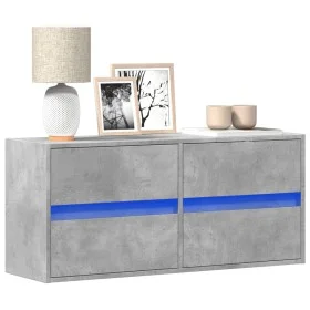 Wand-TV-Möbel mit LED-Lichtern in Betongrau 100x31x45 cm von , TV-Möbel - Ref: Foro24-852295, Preis: 72,56 €, Rabatt: %