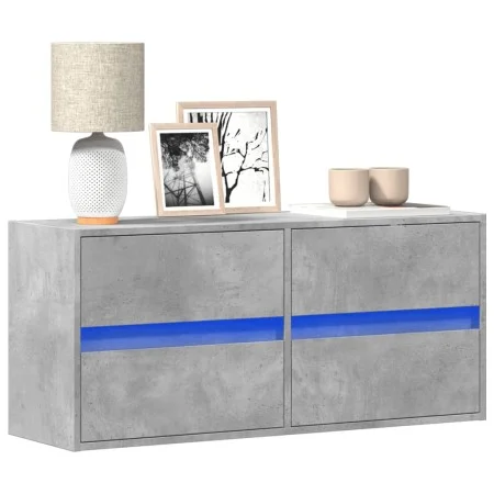 Wand-TV-Möbel mit LED-Lichtern in Betongrau 100x31x45 cm von , TV-Möbel - Ref: Foro24-852295, Preis: 72,56 €, Rabatt: %