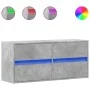 Mueble de TV de pared con luces LED gris hormigón 100x31x45 cm de , Muebles TV - Ref: Foro24-852295, Precio: 72,56 €, Descuen...