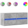 Mueble de TV de pared con luces LED gris hormigón 100x31x45 cm by , TV Furniture - Ref: Foro24-852295, Price: 73,46 €, Discou...