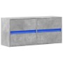 Mueble de TV de pared con luces LED gris hormigón 100x31x45 cm de , Muebles TV - Ref: Foro24-852295, Precio: 73,39 €