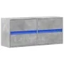 Mueble de TV de pared con luces LED gris hormigón 100x31x45 cm de , Muebles TV - Ref: Foro24-852295, Precio: 72,56 €, Descuen...