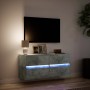 Mueble de TV de pared con luces LED gris hormigón 100x31x45 cm by , TV Furniture - Ref: Foro24-852295, Price: 73,46 €, Discou...