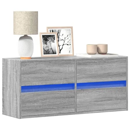 Wand-TV-Möbel mit LED-Lichtern in Sonoma-Grau 100x31x45 cm von , TV-Möbel - Ref: Foro24-852297, Preis: 76,91 €, Rabatt: %