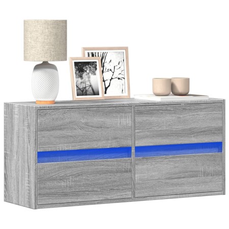 Wand-TV-Möbel mit LED-Lichtern in Sonoma-Grau 100x31x45 cm von , TV-Möbel - Ref: Foro24-852297, Preis: 77,91 €, Rabatt: %
