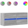 Mueble de TV de pared con luces LED gris Sonoma 100x31x45 cm de , Muebles TV - Ref: Foro24-852297, Precio: 77,83 €, Descuento: %