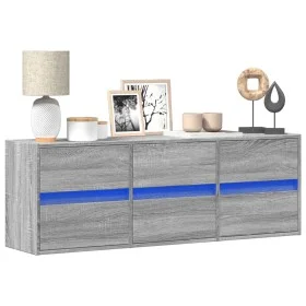 TV-Wandmöbel mit LED-Lichtern in Sonoma-Grau 130x31x45 cm von , TV-Möbel - Ref: Foro24-852304, Preis: 100,37 €, Rabatt: %