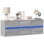 Mueble de TV de pared con luces LED gris Sonoma 130x31x45 cm de , Muebles TV - Ref: Foro24-852304, Precio: 104,74 €, Descuent...