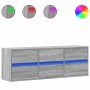 Mueble de TV de pared con luces LED gris Sonoma 130x31x45 cm de , Muebles TV - Ref: Foro24-852304, Precio: 104,74 €, Descuent...