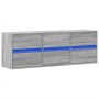 Mueble de TV de pared con luces LED gris Sonoma 130x31x45 cm de , Muebles TV - Ref: Foro24-852304, Precio: 104,74 €, Descuent...