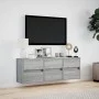 TV-Wandmöbel mit LED-Lichtern in Sonoma-Grau 130x31x45 cm von , TV-Möbel - Ref: Foro24-852304, Preis: 100,37 €, Rabatt: %