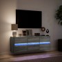 Mueble de TV de pared con luces LED gris Sonoma 130x31x45 cm de , Muebles TV - Ref: Foro24-852304, Precio: 104,74 €, Descuent...
