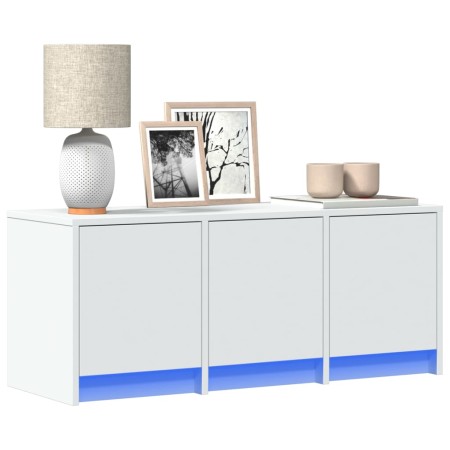 TV-Möbel mit LED-Beleuchtung aus weißem Ingenieurholz 97x34x40 cm von , TV-Möbel - Ref: Foro24-852236, Preis: 72,19 €, Rabatt: %
