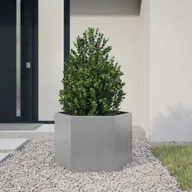Jardinera hexagonal acero galvanizado 69x60x45 cm by , Pots and planters - Ref: Foro24-851127, Price: 63,13 €, Discount: %