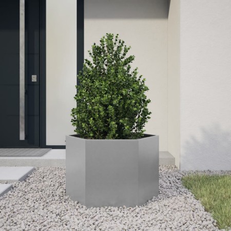 Sechseckiges Blumenbeet aus feuerverzinktem Stahl, 69x60x45 cm. von , Töpfe und Pflanzgefäße - Ref: Foro24-851127, Preis: 64,...