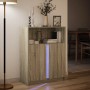 Sideboard mit LED-Beleuchtung aus Eichenholz in Sonoma-Optik 77x34x100 cm von , Sideboards - Ref: Foro24-852147, Preis: 81,18...
