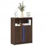 Aparador con LED madera ingeniería marrón roble 77x34x100 cm de , Aparadores - Ref: Foro24-852151, Precio: 78,01 €, Descuento: %
