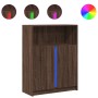 Aparador con LED madera ingeniería marrón roble 77x34x100 cm by , Sideboards - Ref: Foro24-852151, Price: 78,98 €, Discount: %