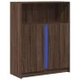 Aparador con LED madera ingeniería marrón roble 77x34x100 cm de , Aparadores - Ref: Foro24-852151, Precio: 78,01 €, Descuento: %
