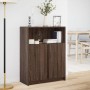 Aparador con LED madera ingeniería marrón roble 77x34x100 cm by , Sideboards - Ref: Foro24-852151, Price: 78,98 €, Discount: %
