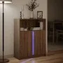 Aparador con LED madera ingeniería marrón roble 77x34x100 cm de , Aparadores - Ref: Foro24-852151, Precio: 78,01 €, Descuento: %