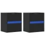 Muebles de TV de pared con luces LED 2 uds negro 41x31x45 cm by , TV Furniture - Ref: Foro24-852274, Price: 109,44 €, Discoun...