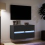 Muebles de TV de pared con luces LED 2 uds negro 41x31x45 cm de , Muebles TV - Ref: Foro24-852274, Precio: 116,03 €, Descuent...