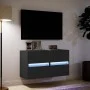 Wand-TV-Möbel mit LED-Lichtern, 2 Stück, schwarz, 41x31x45 cm. von , TV-Möbel - Ref: Foro24-852274, Preis: 109,44 €, Rabatt: %
