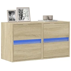 Wand-TV-Möbel mit LED-Lichtern, 2 Stück, Sonoma-Eiche, 41x31x45 cm. von , TV-Möbel - Ref: Foro24-852276, Preis: 91,60 €, Raba...
