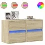 Wand-TV-Möbel mit LED-Lichtern, 2 Stück, Sonoma-Eiche, 41x31x45 cm. von , TV-Möbel - Ref: Foro24-852276, Preis: 91,60 €, Raba...
