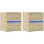 Muebles de TV de pared luces LED 2 uds roble Sonoma 41x31x45 cm by , TV Furniture - Ref: Foro24-852276, Price: 91,60 €, Disco...