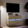 Wand-TV-Möbel mit LED-Lichtern, 2 Stück, Sonoma-Eiche, 41x31x45 cm. von , TV-Möbel - Ref: Foro24-852276, Preis: 91,60 €, Raba...