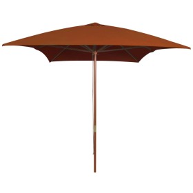 Garden umbrella with terracotta wooden pole 200x300 cm by vidaXL, Umbrellas - Ref: Foro24-313759, Price: 76,69 €, Discount: %